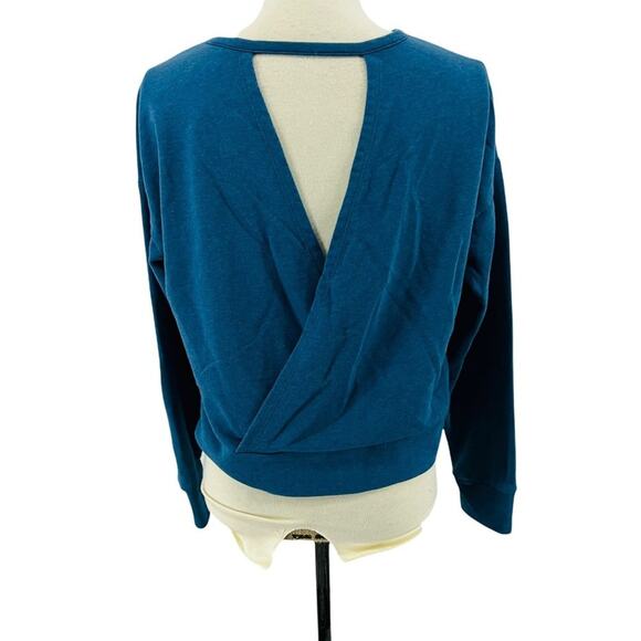 Nike Womens Yoga Long Sleeve Open Back Training Top Blue Medium - Picture 4 of 8